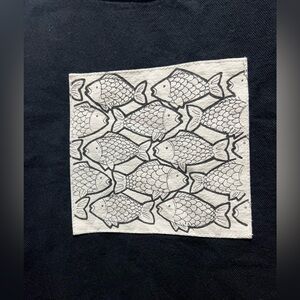 By Taylor Black Sweatshirt with Fish Pattern